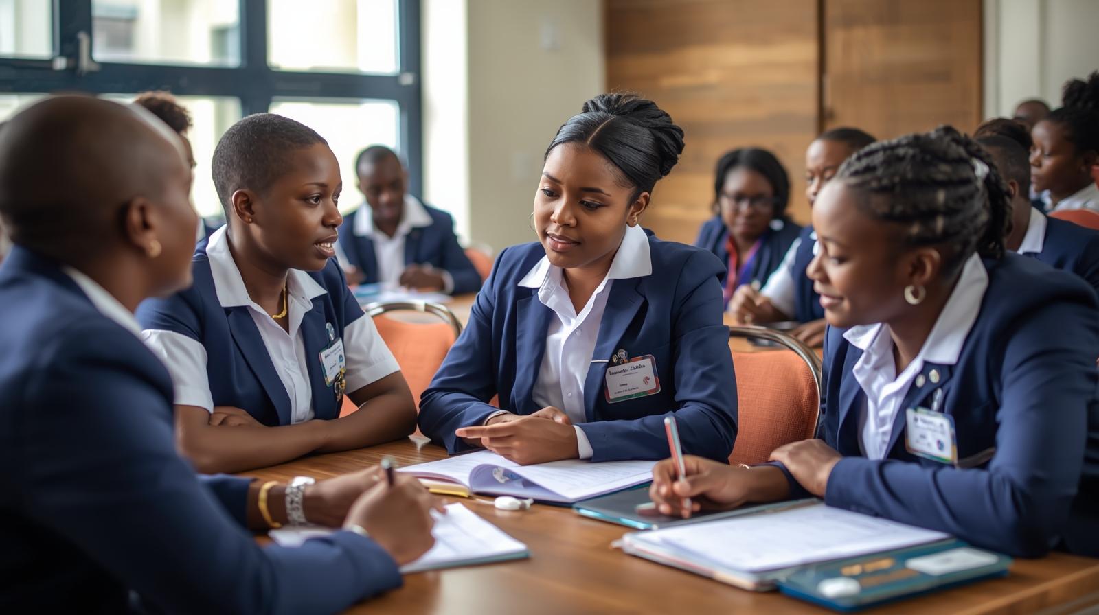 Students having a discussion