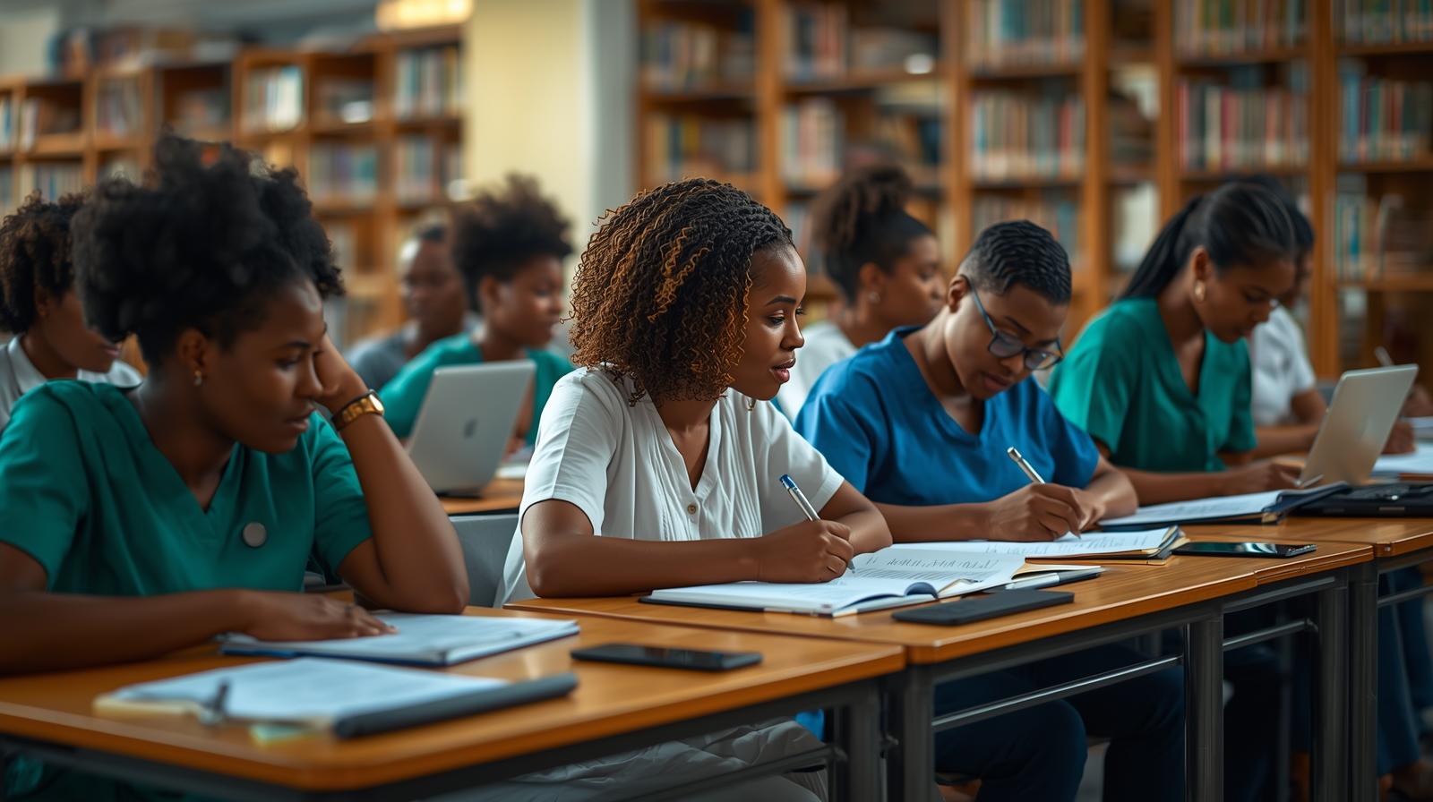 Nursing students in a classroom