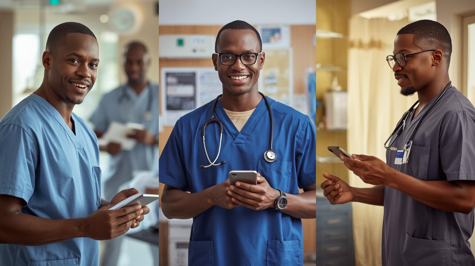 Male Nigerian nurses posing for a picture